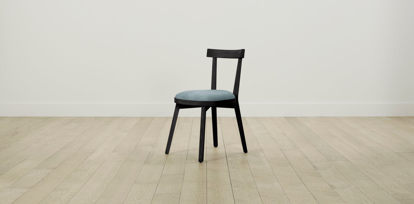 The Allen - Mohair Slate Blue Dining Chair
