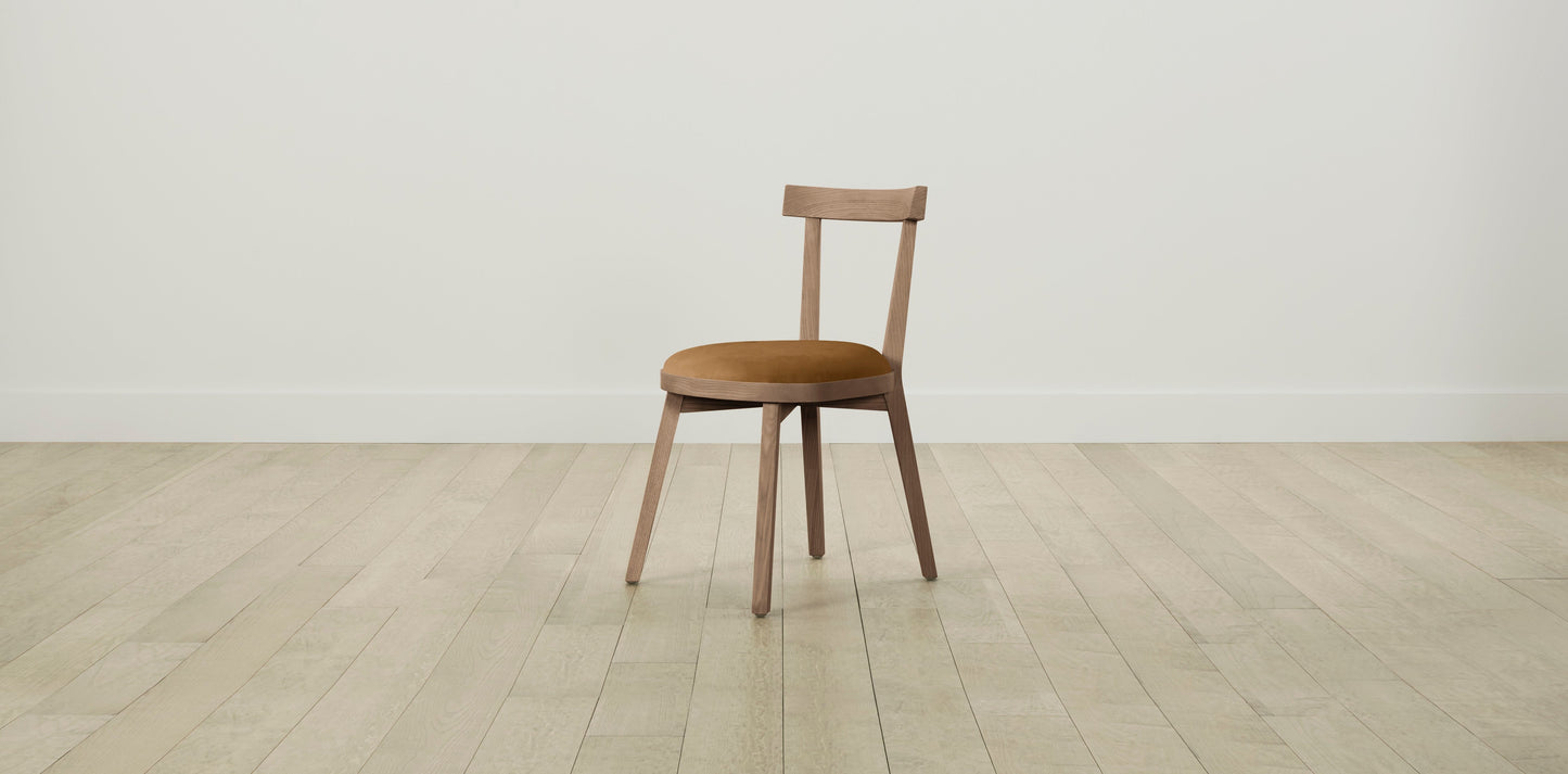 The Allen - Nubuck Leather Saddle Dining Chair