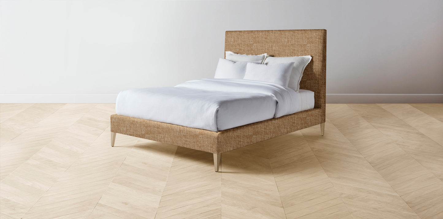 The Essex - Belgian Linen Chai Bed - 60" Headboard - Upholstered on reverse