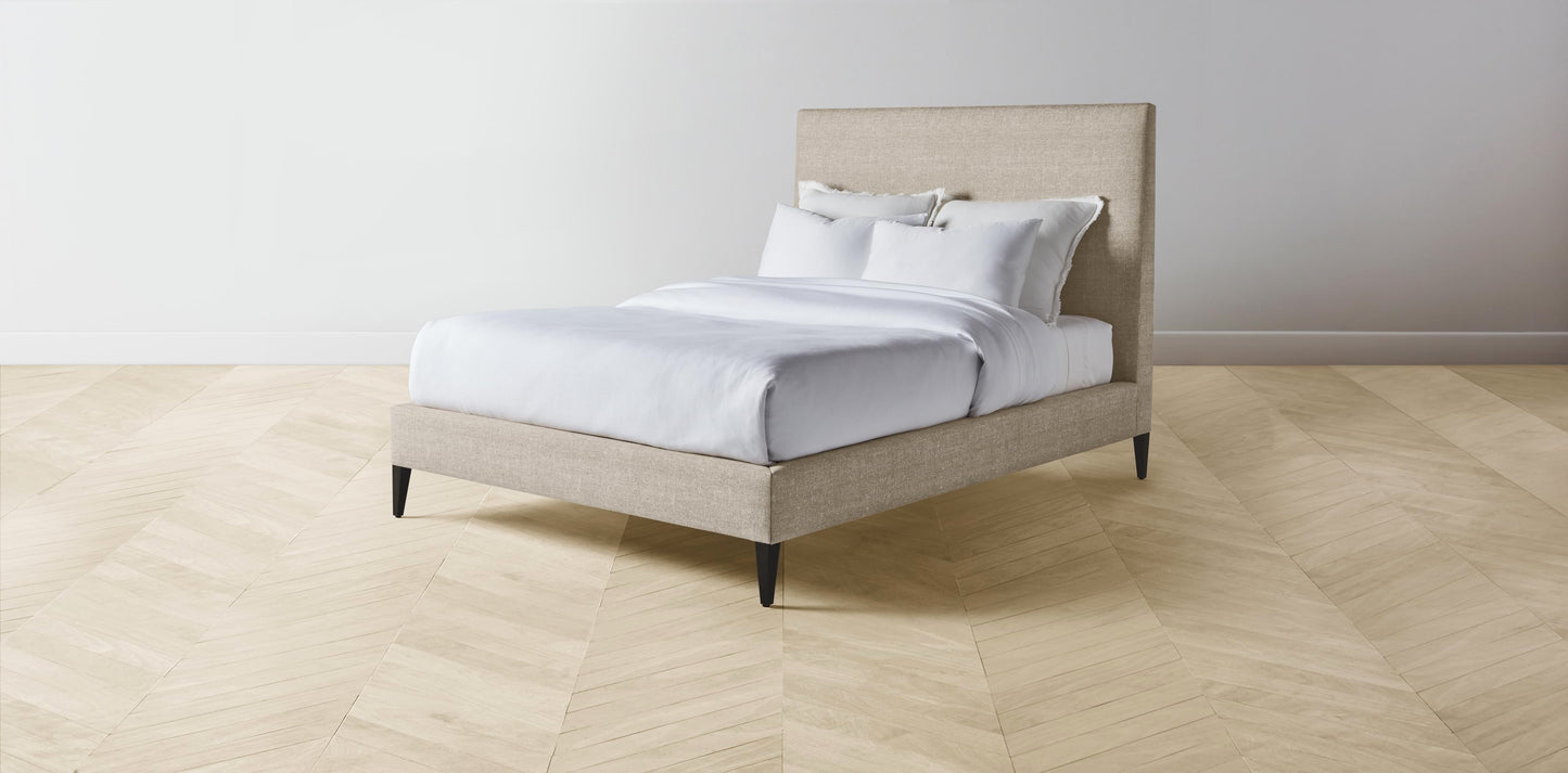 The Essex - Merino Wheat Bed - 60" Headboard - Muslin on reverse