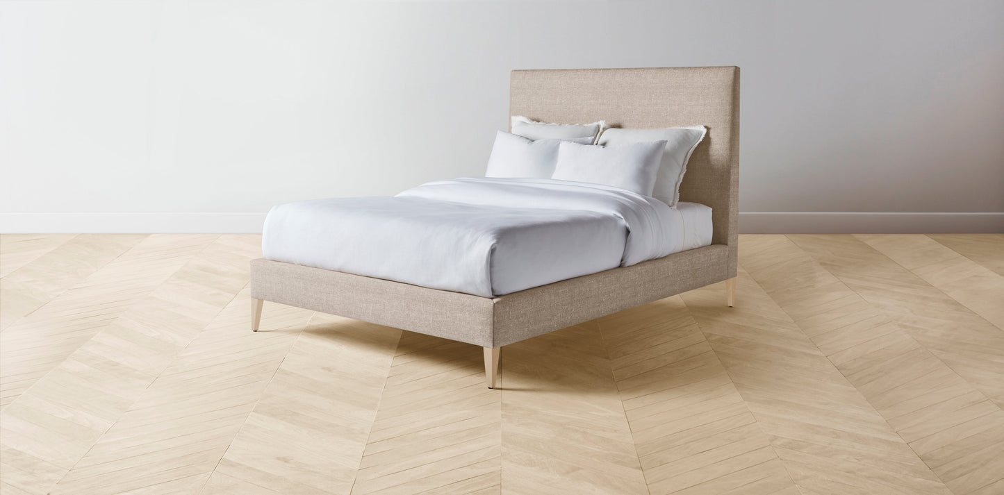 The Essex - Merino Wheat Bed - 60" Headboard - Muslin on reverse