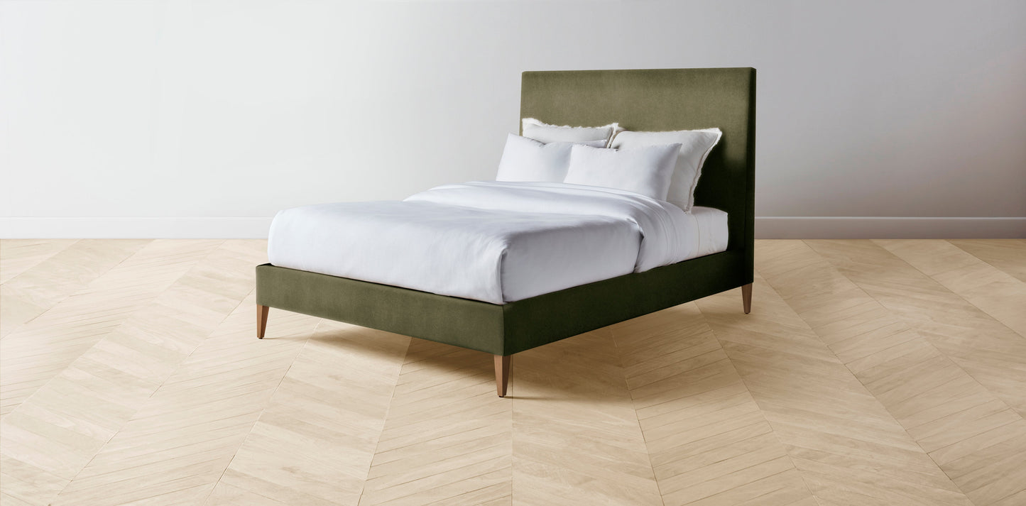 The Essex - Mohair Moss Bed - 50" Headboard - Upholstered on reverse