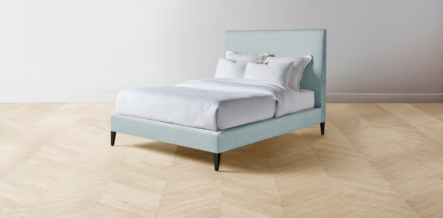 The Essex - Performance Woven Chenille Rain Bed - 56" Headboard - Muslin on reverse