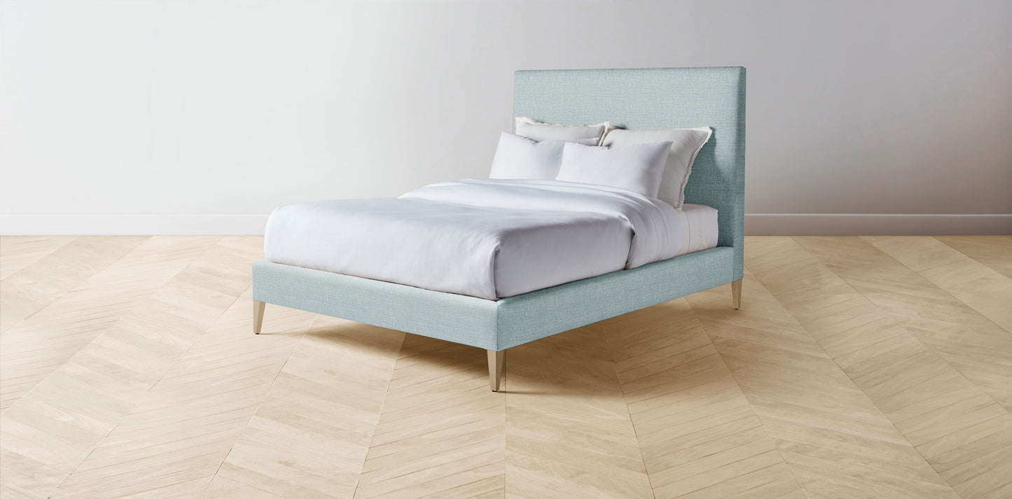 The Essex - Performance Woven Chenille Rain Bed - 50" Headboard - Muslin on reverse