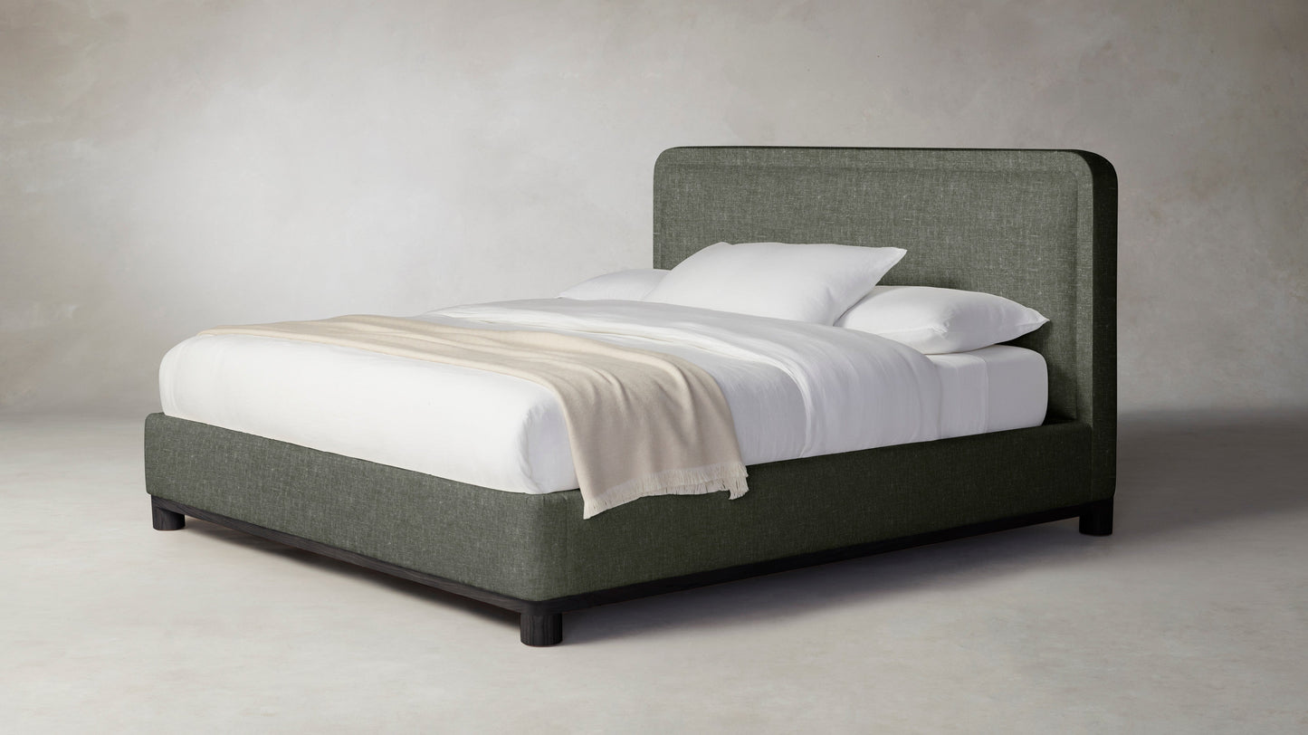 The Kent - Belgian Linen Thyme Bed - 53" Headboard