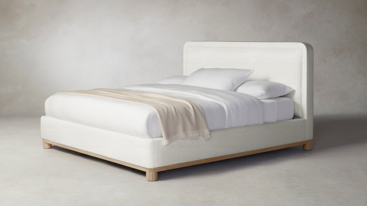 The Kent - Italian Bouclé White Bed - 41" Headboard