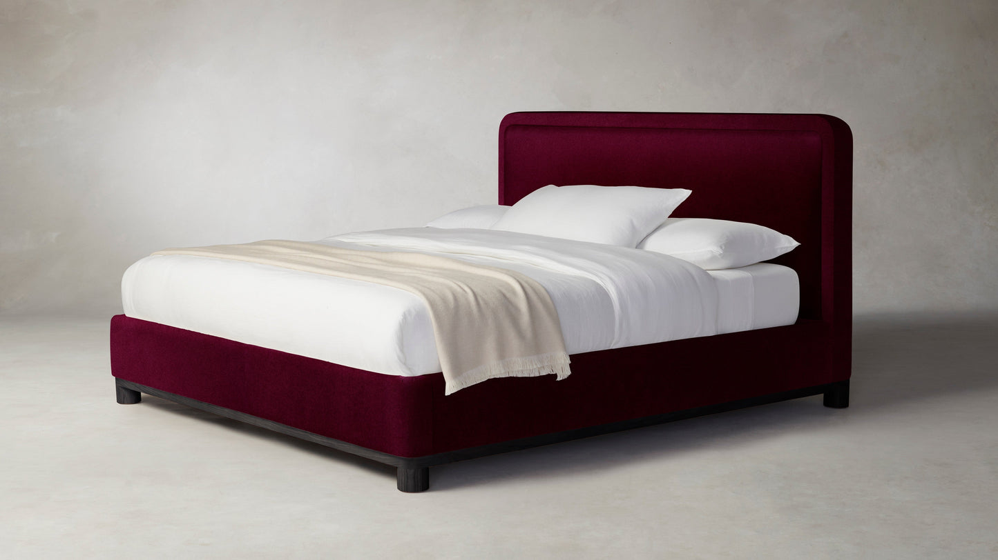 The Kent - Mohair Crimson Bed - 53" Headboard