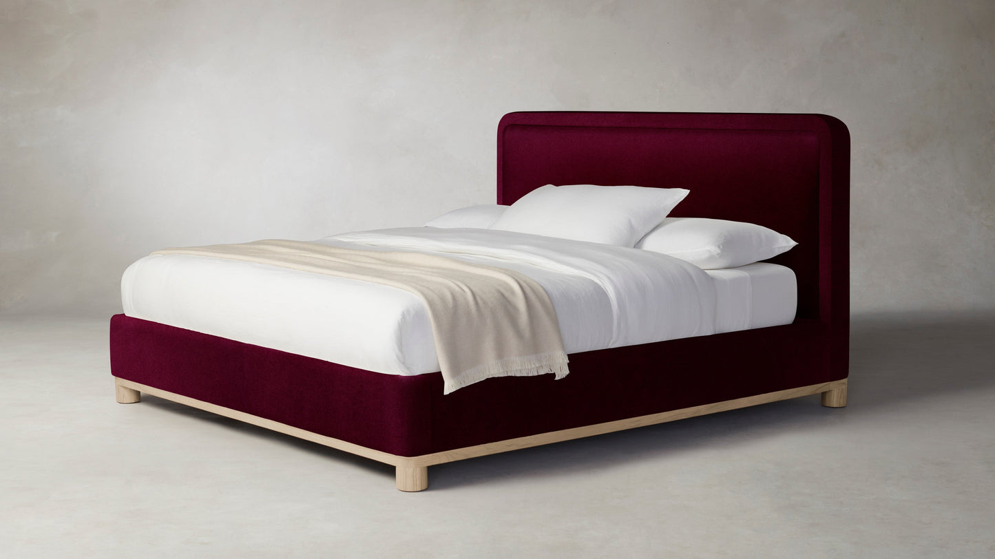The Kent - Mohair Crimson Bed - 41" Headboard