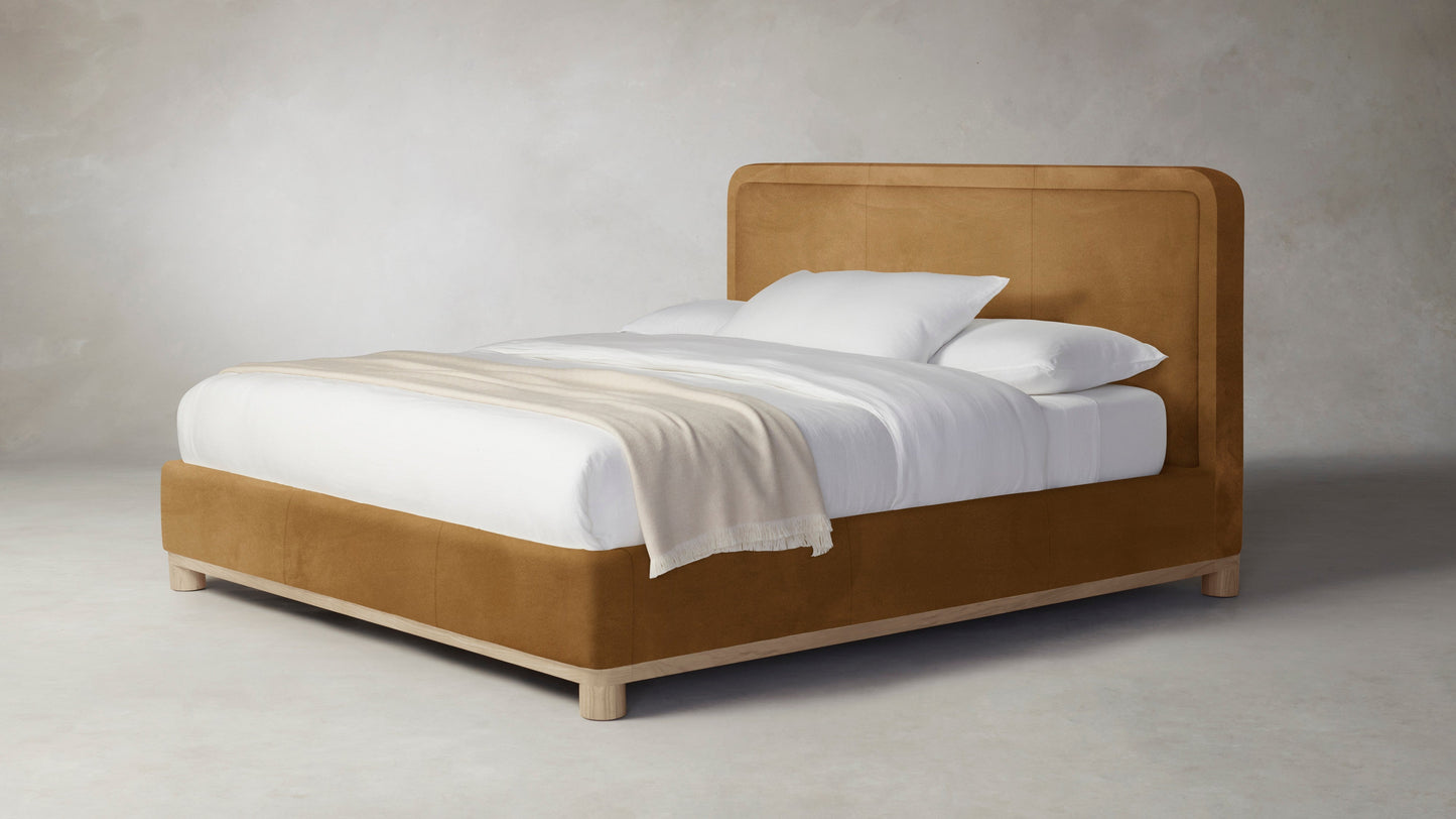 The Kent - Nubuck Leather Saddle Bed - 53" Headboard