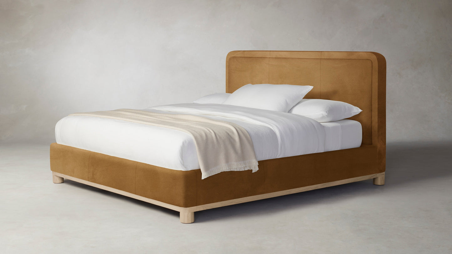 The Kent - Nubuck Leather Saddle Bed - 47" Headboard