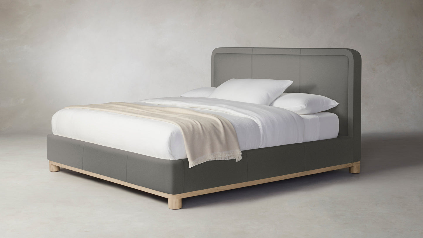 The Kent - Pebbled Leather Ash Bed - 47" Headboard