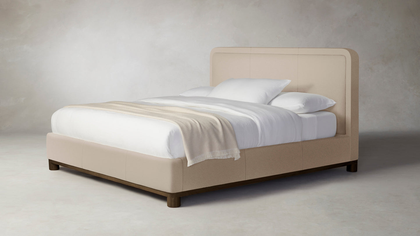 The Kent - Pebbled Leather Stone Bed - 47" Headboard