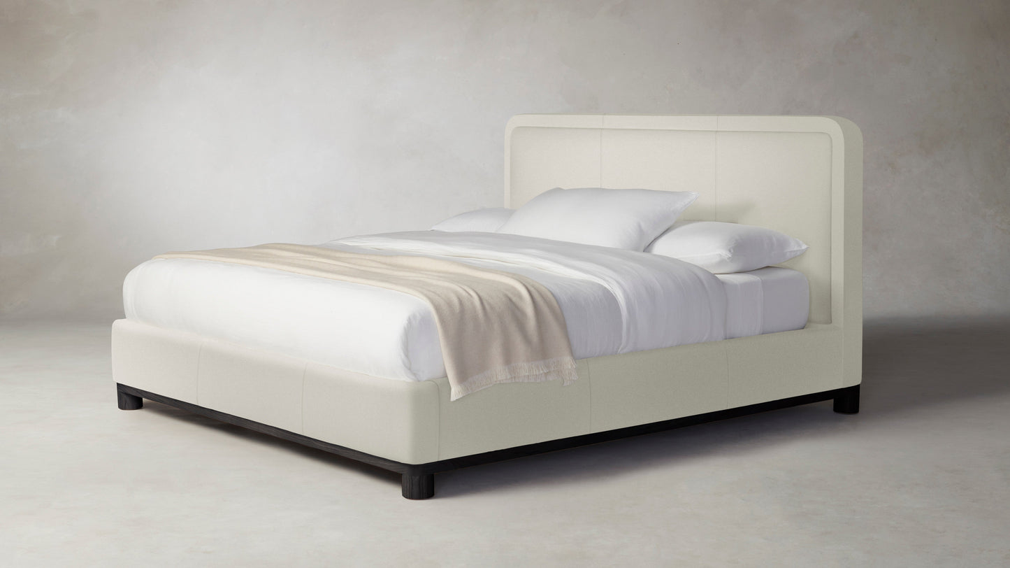 The Kent - Pebbled Leather Swan Bed - 53" Headboard
