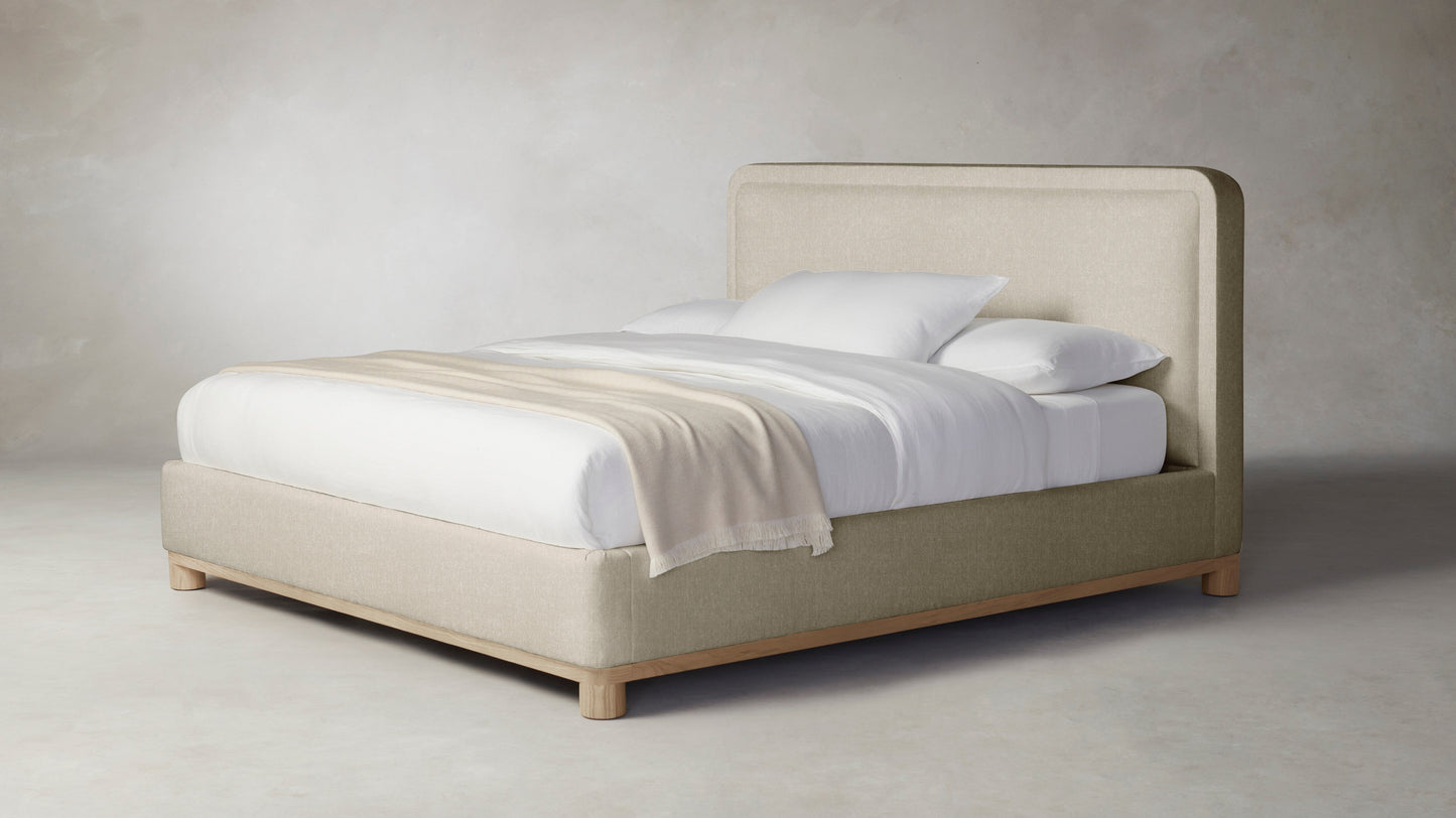 The Kent - Performance Stonewashed Linen Clamshell Bed - 53" Headboard