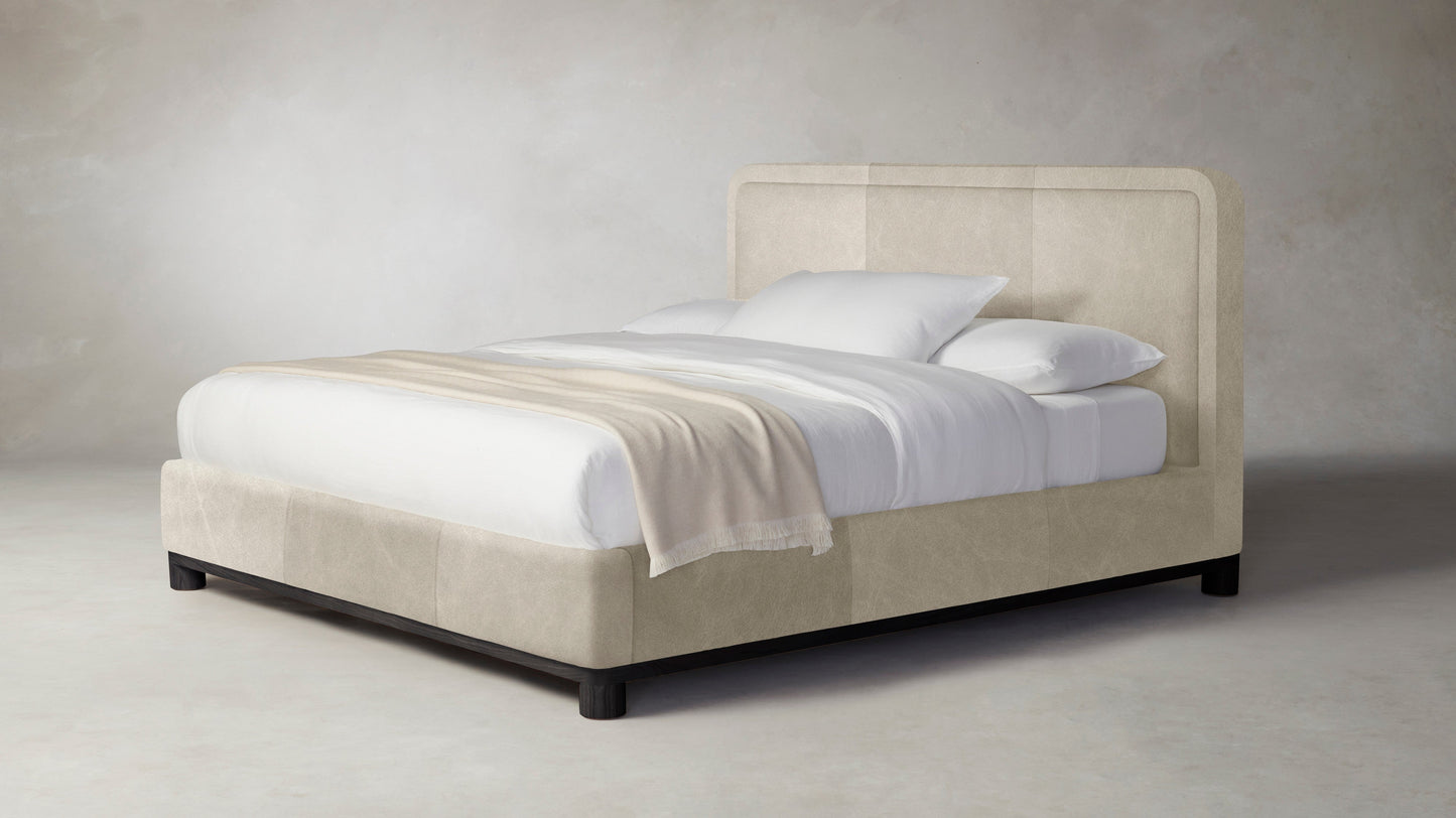 The Kent - Tuscan Leather Bisque Bed - 47" Headboard