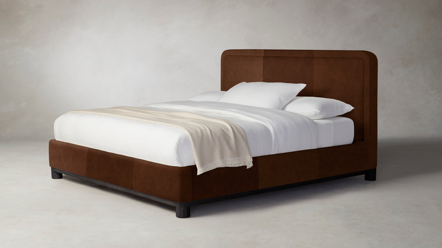 The Kent - Tuscan Leather Bourbon Bed - 47" Headboard