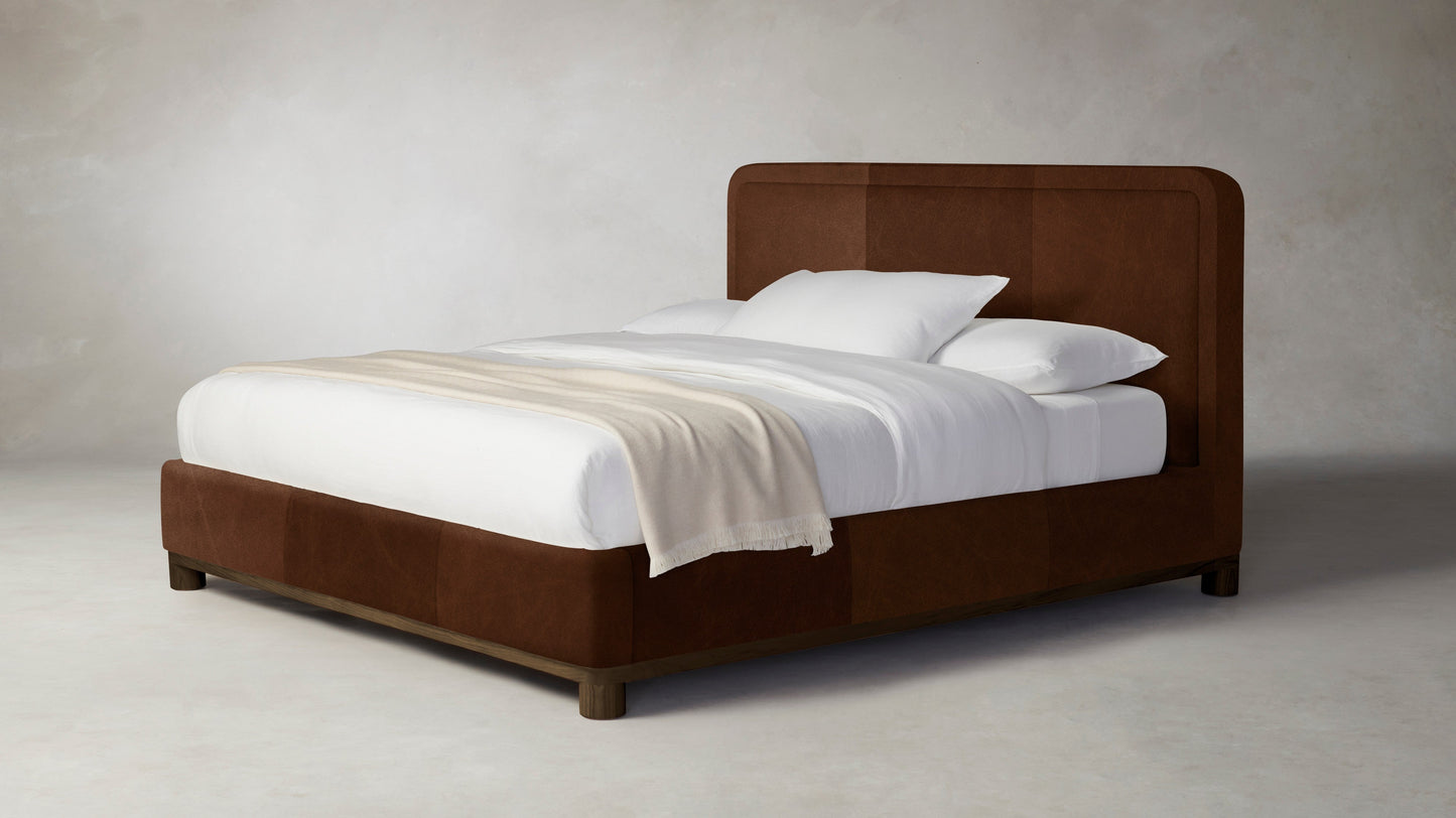 The Kent - Tuscan Leather Bourbon Bed - 47" Headboard