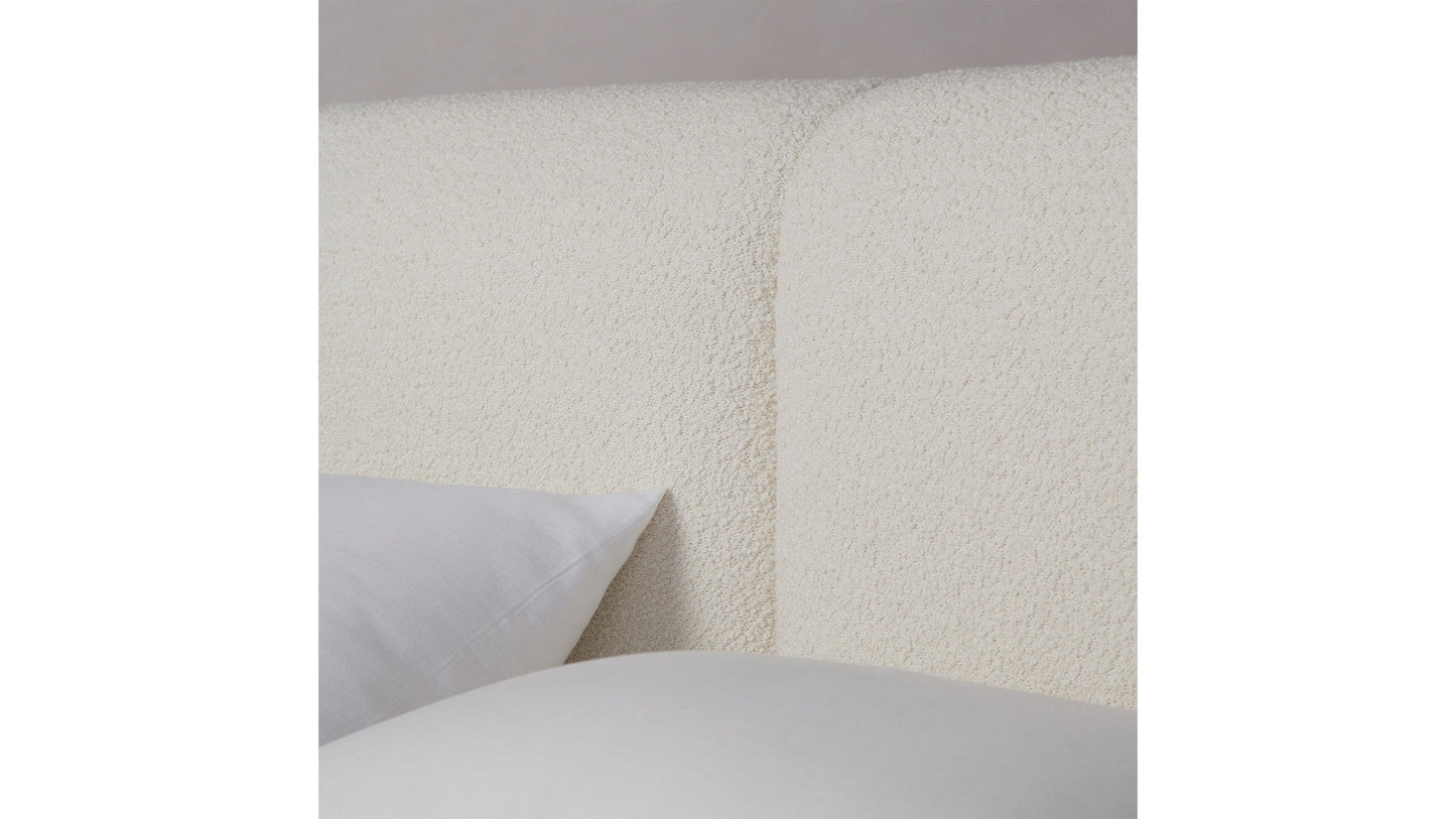 The Smith - Italian Bouclé White Bed - 42" Headboard