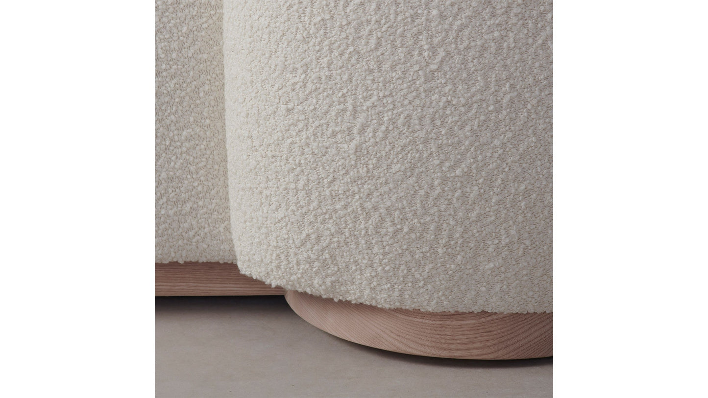The Smith - Italian Bouclé White Bed - 42" Headboard