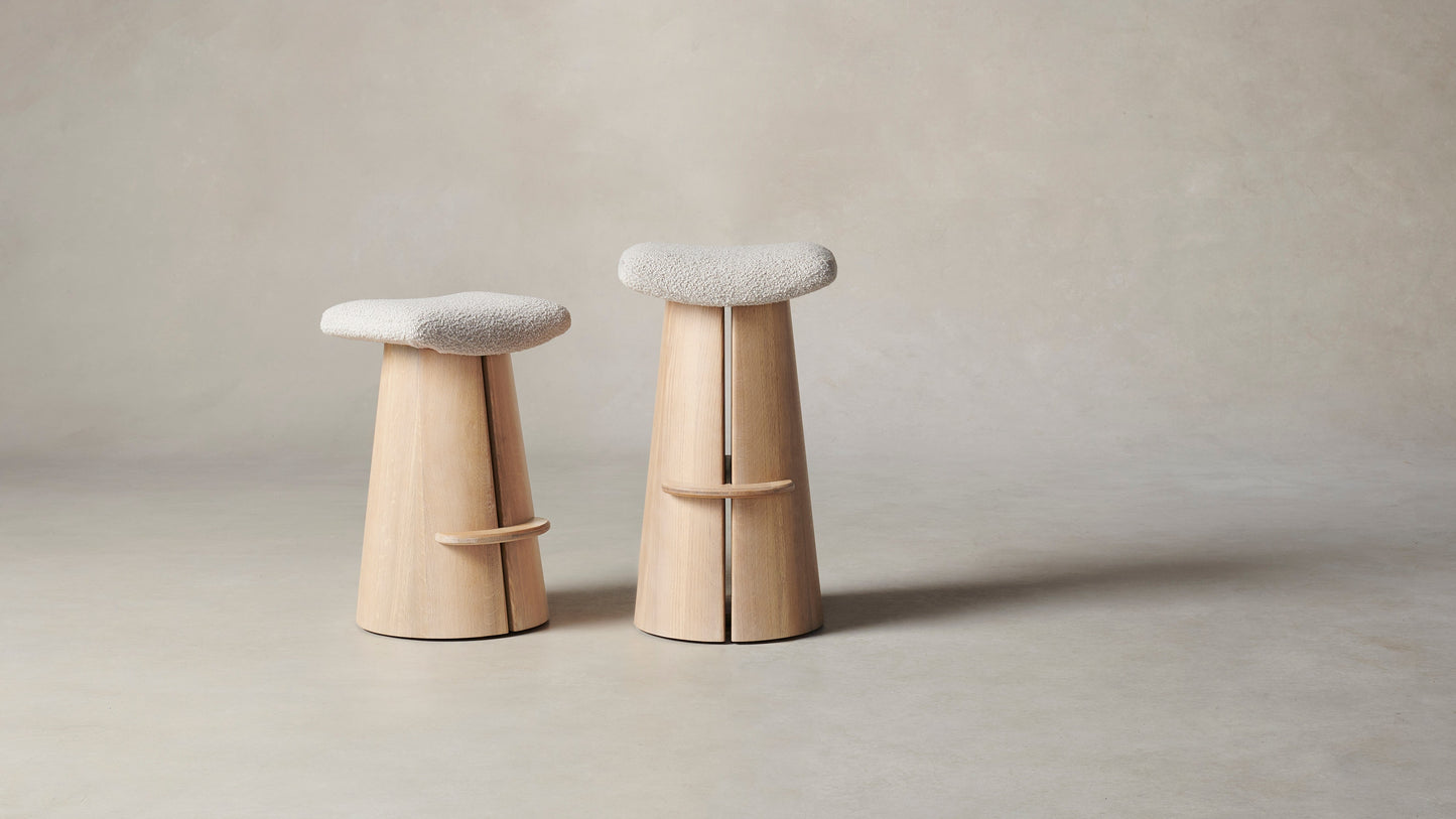 The Weston - Italian Bouclé Fossil Bar and Counter Stool