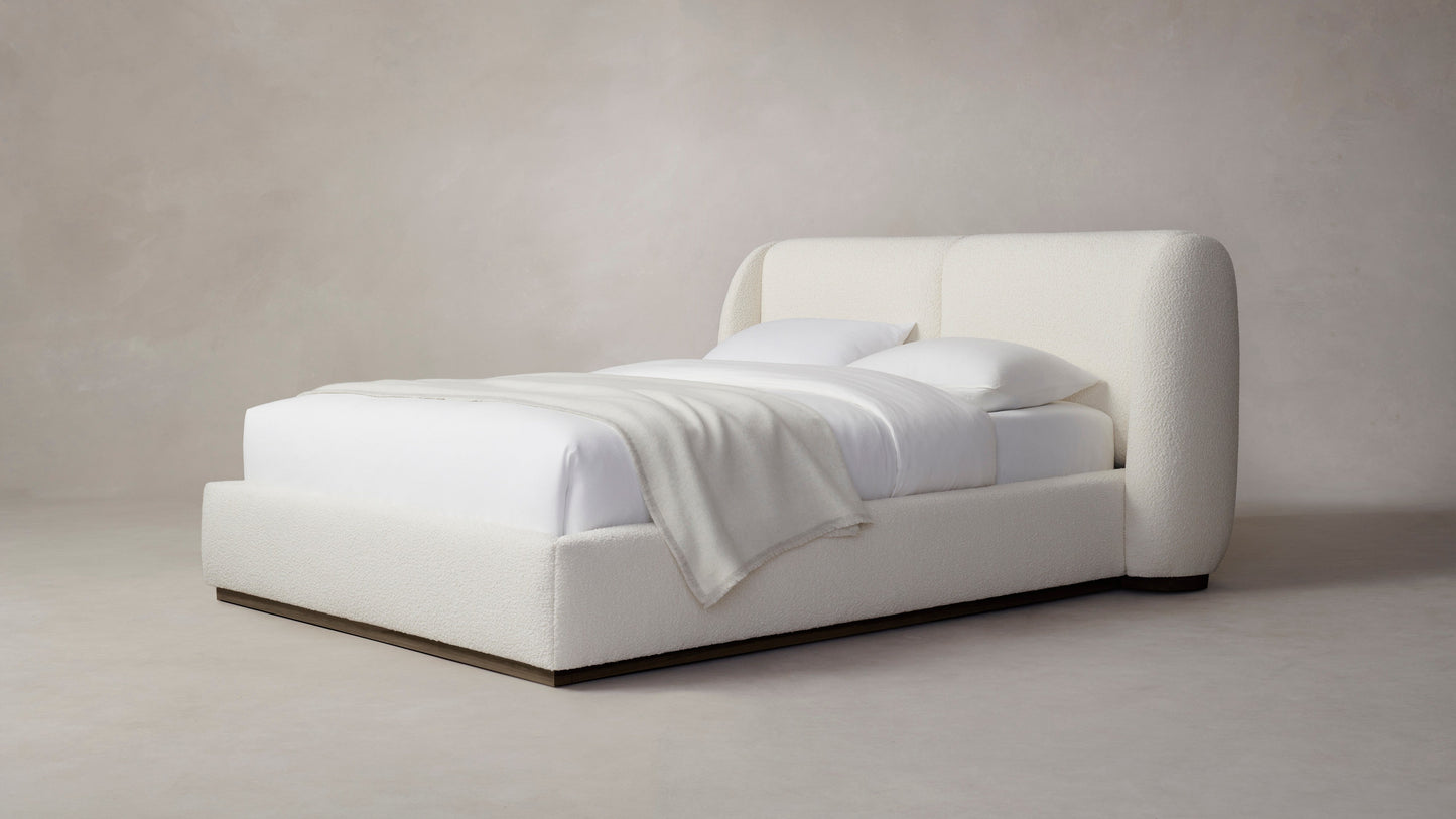The Smith - Italian Bouclé White Bed - 42" Headboard