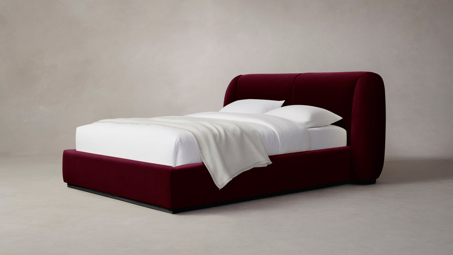 The Smith - Mohair Crimson Bed - 42" Headboard