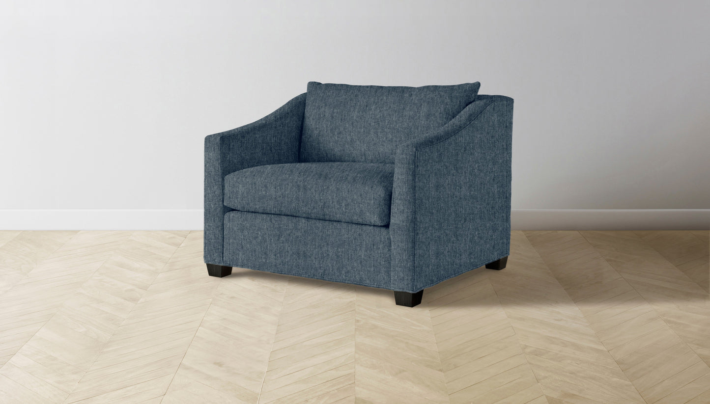 The Sullivan - Performance Stonewashed Linen Chambray Chair and a Half