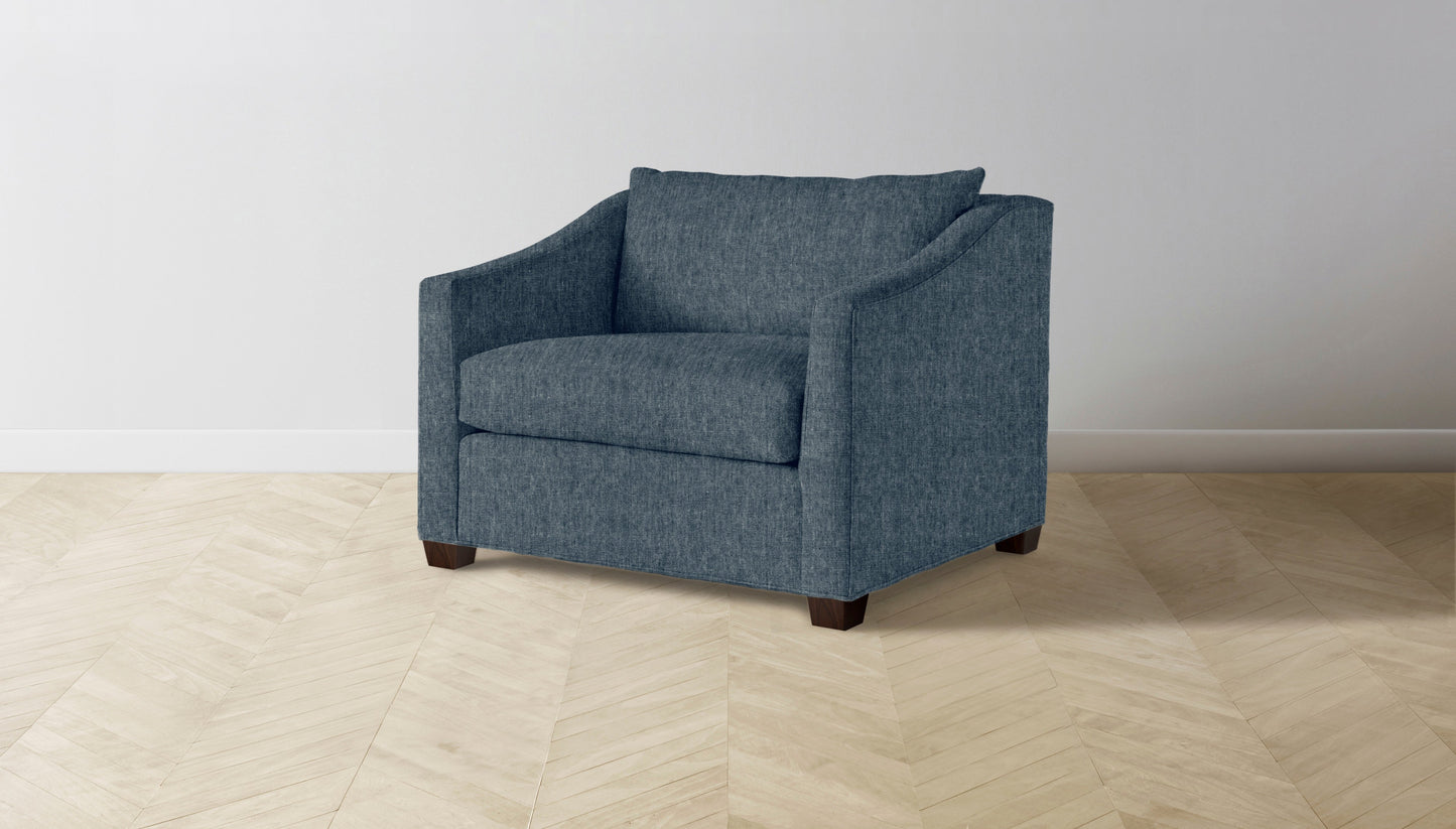 The Sullivan - Performance Stonewashed Linen Chambray Chair and a Half