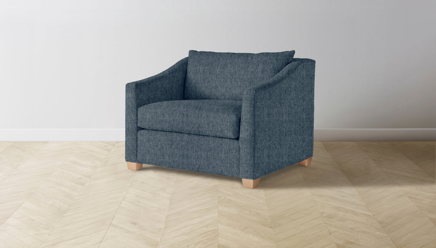 The Sullivan - Performance Stonewashed Linen Chambray Chair and a Half