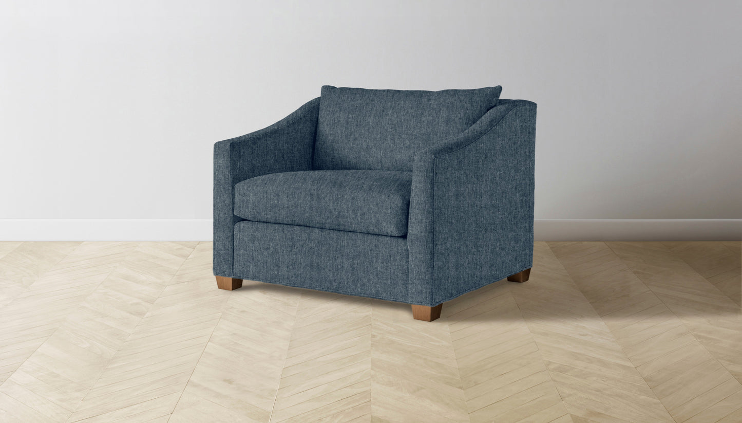The Sullivan - Performance Stonewashed Linen Chambray Chair and a Half