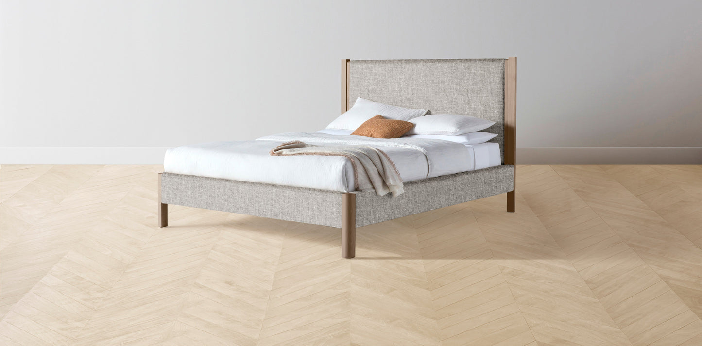The Thompson - Belgian Linen Agate Bed - 48" Headboard - Upholstered on reverse