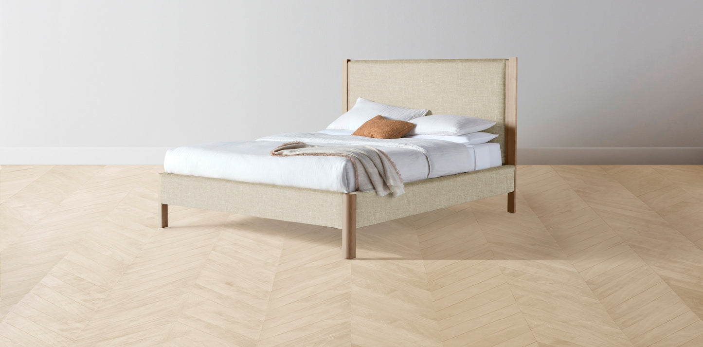 The Thompson - Belgian Linen Alder Bed - 48" Headboard - Upholstered on reverse