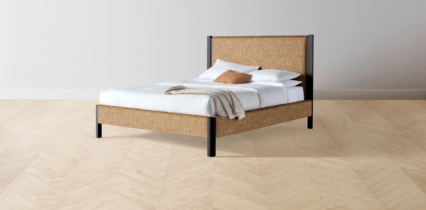 The Thompson - Belgian Linen Chai Bed - 48" Headboard - Upholstered on reverse