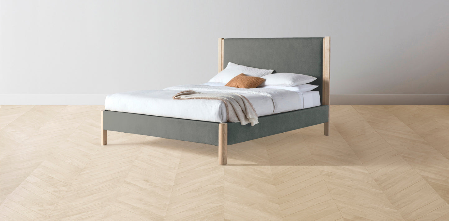 The Thompson - Mohair Fog Bed - 48" Headboard - Upholstered on reverse