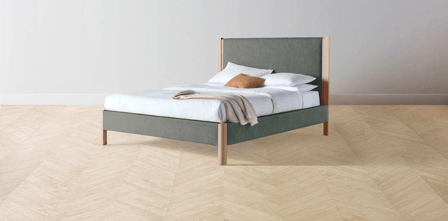 The Thompson - Mohair Fog Bed - 48" Headboard - Upholstered on reverse