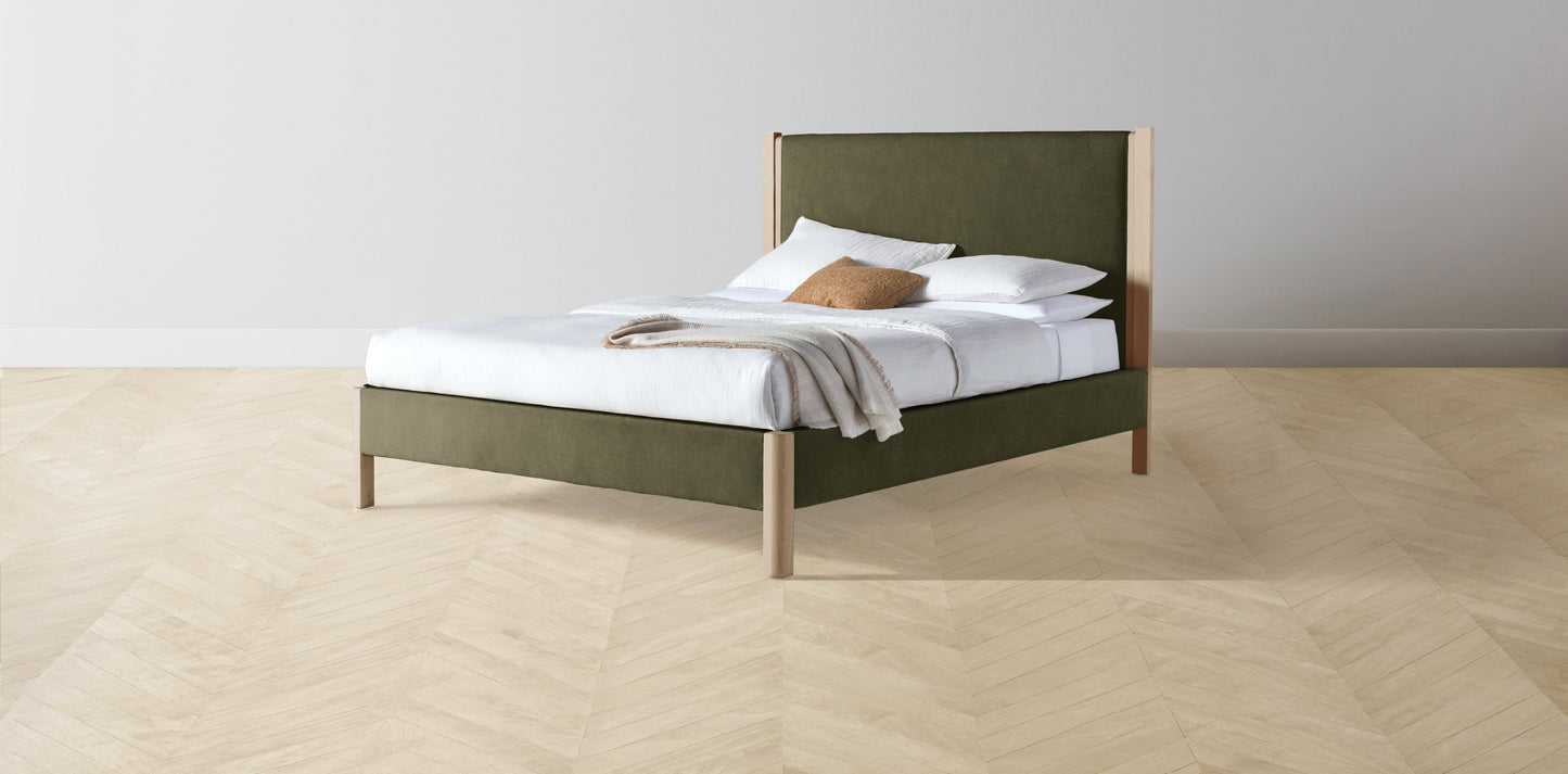 The Thompson - Mohair Moss Bed - 48" Headboard - Upholstered on reverse