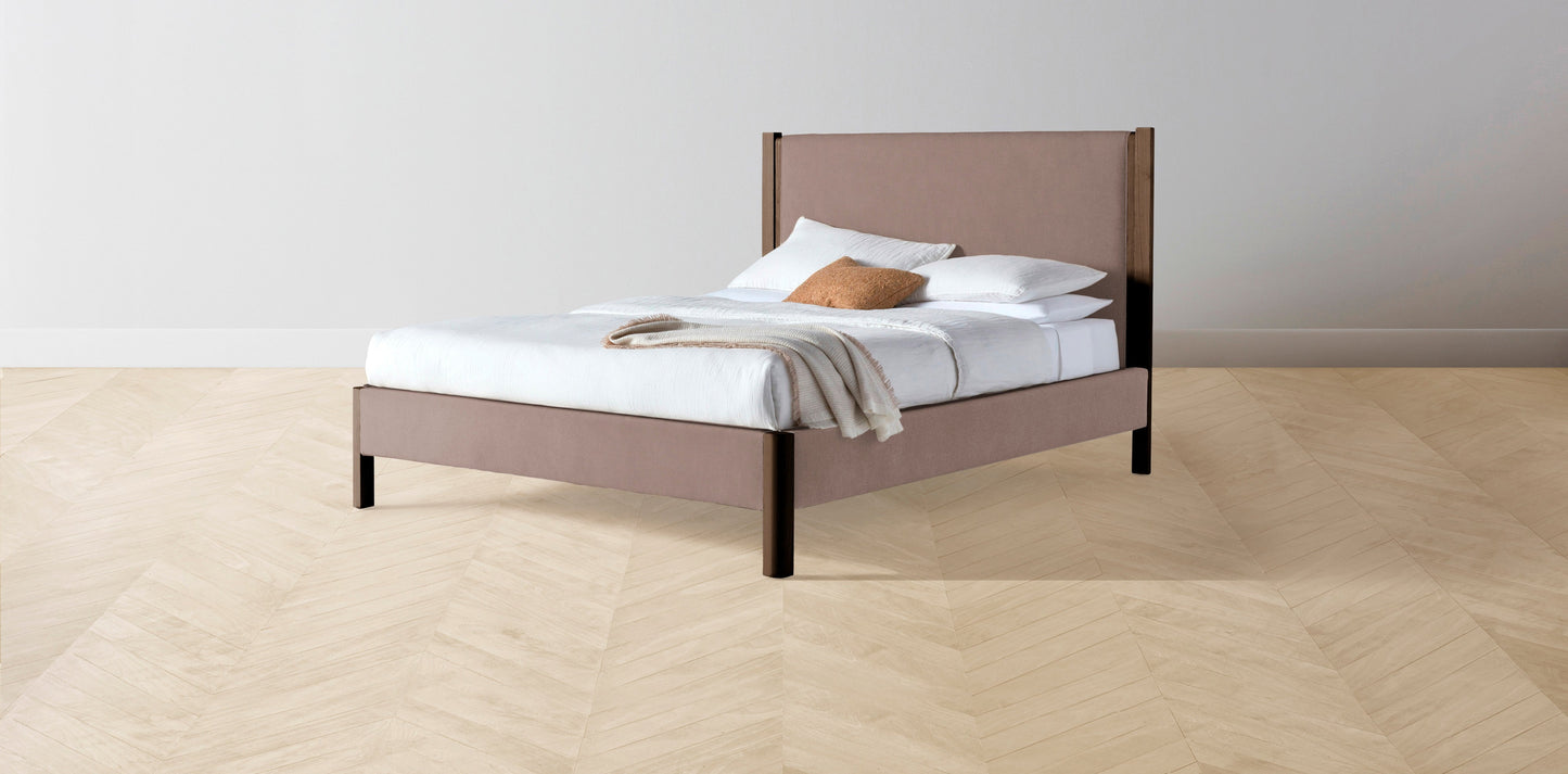 The Thompson - Mohair Peony Bed - 48" Headboard - Upholstered on reverse