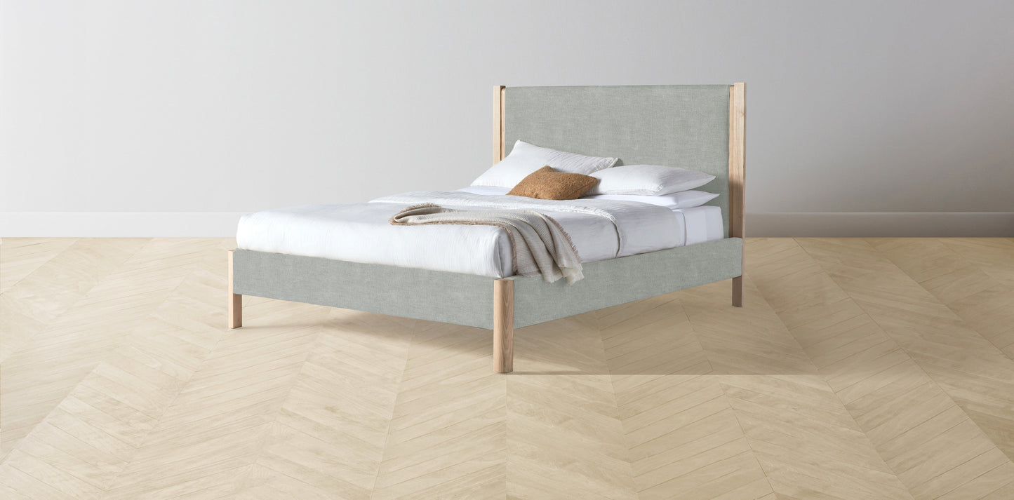 The Thompson - Performance Melange Weave Seaglass Bed - 48" Headboard - Upholstered on reverse