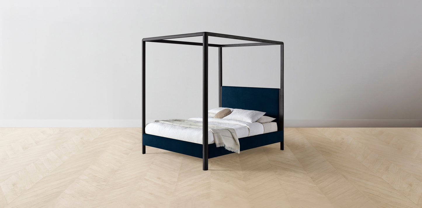 The Thompson - Mohair Admiral Canopy Bed - 48" Headboard - Upholstered on reverse