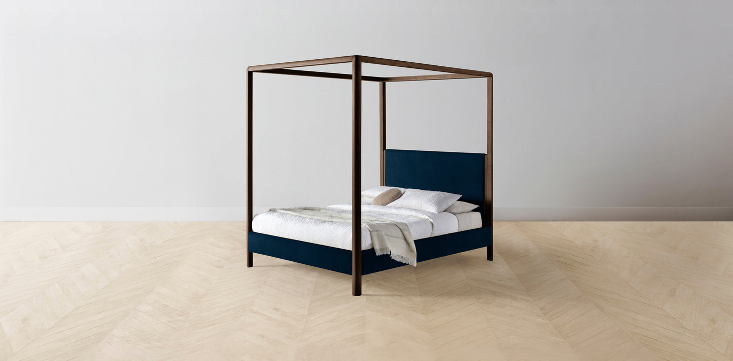 The Thompson - Mohair Admiral Canopy Bed - 48" Headboard - Upholstered on reverse