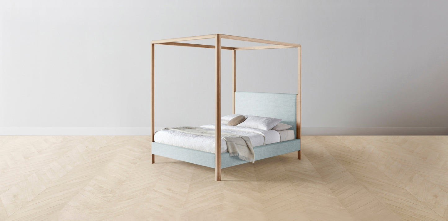 The Thompson - Performance Woven Chenille Rain Canopy Bed - 48" Headboard - Upholstered on reverse