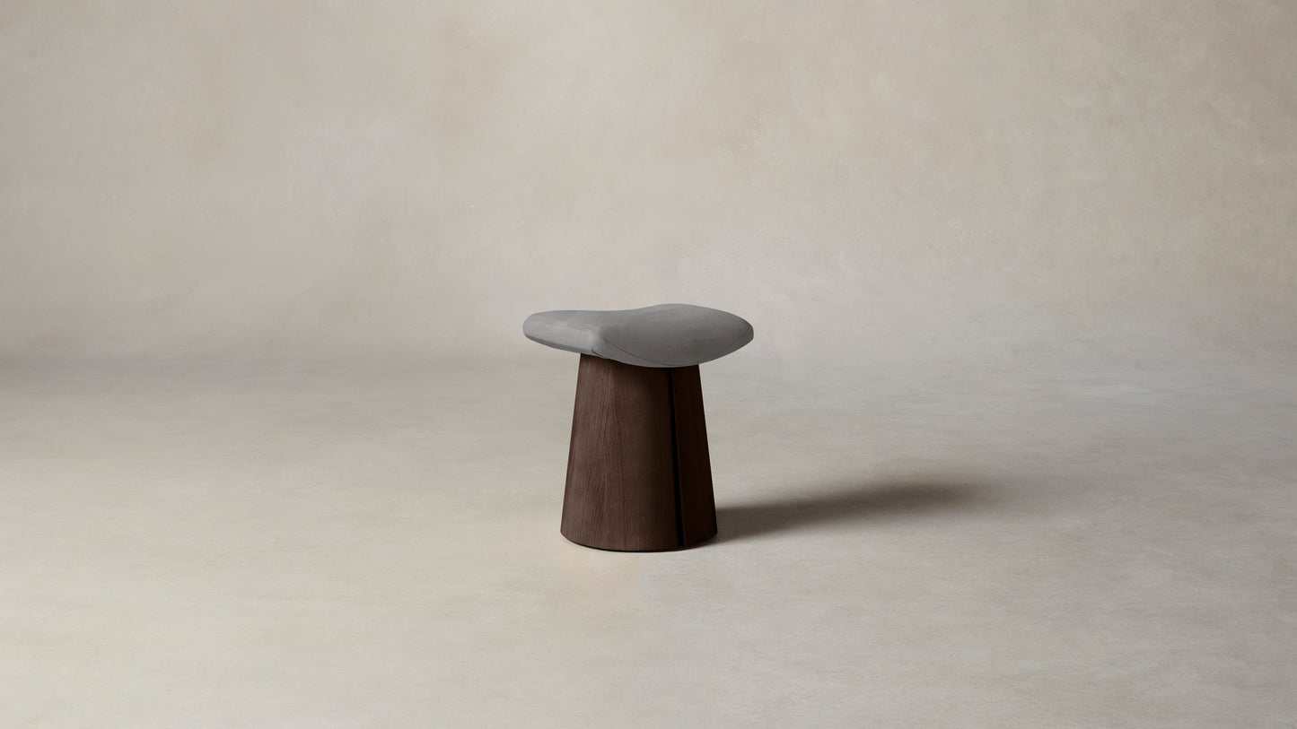 The Weston - Nubuck Leather Asphalt Accent Stool