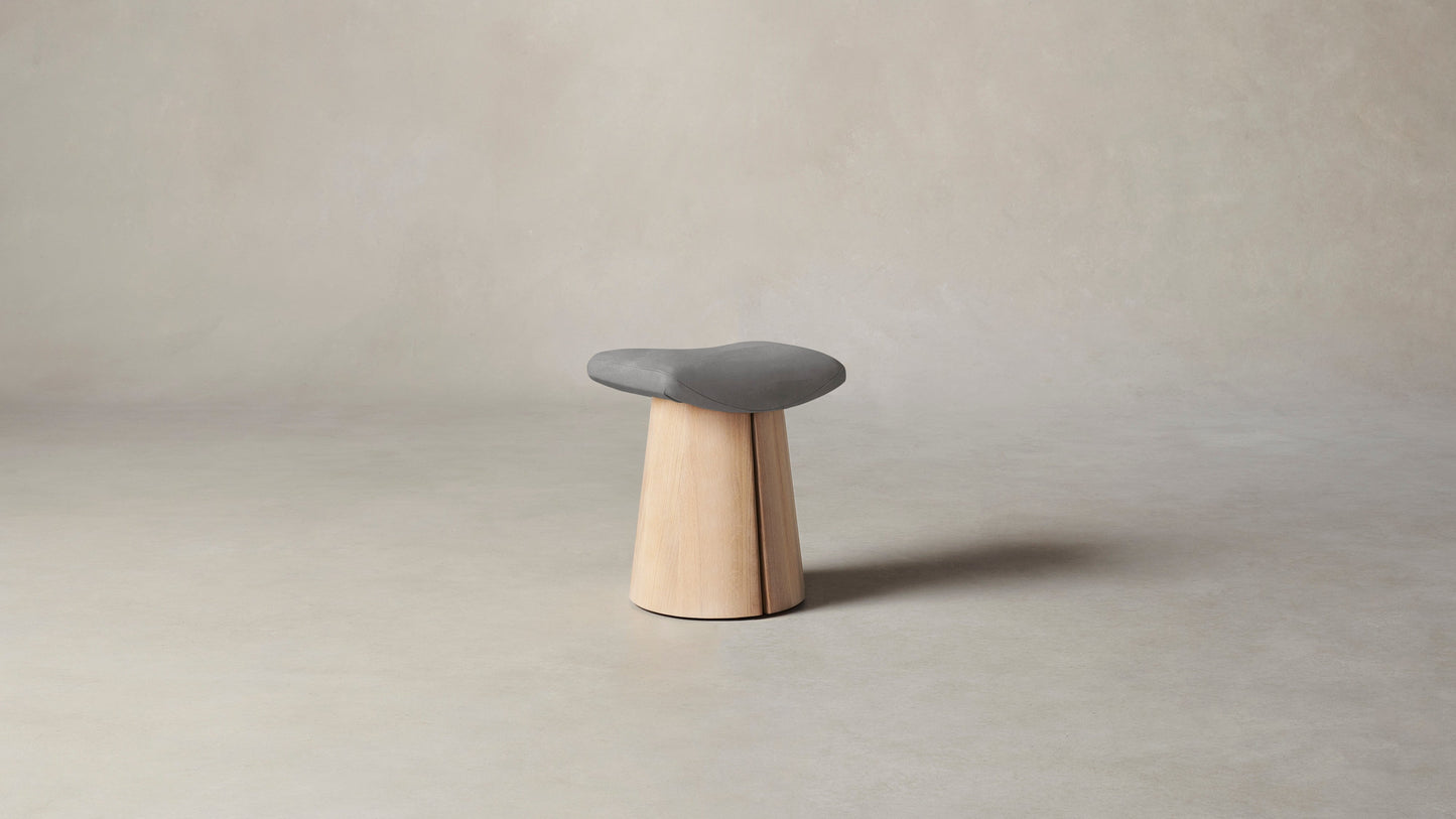 The Weston - Nubuck Leather Asphalt Accent Stool