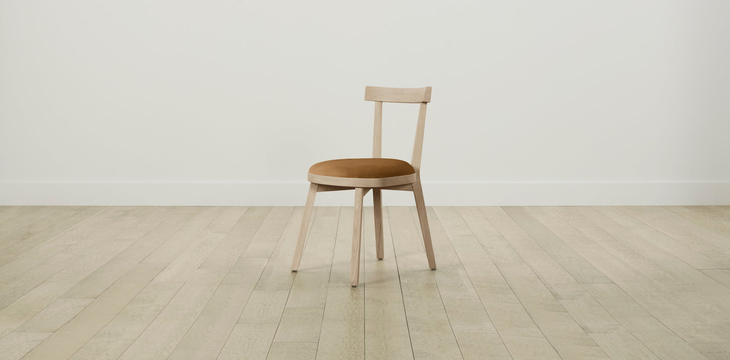 The Allen  - Nubuck Leather Saddle Dining Chair