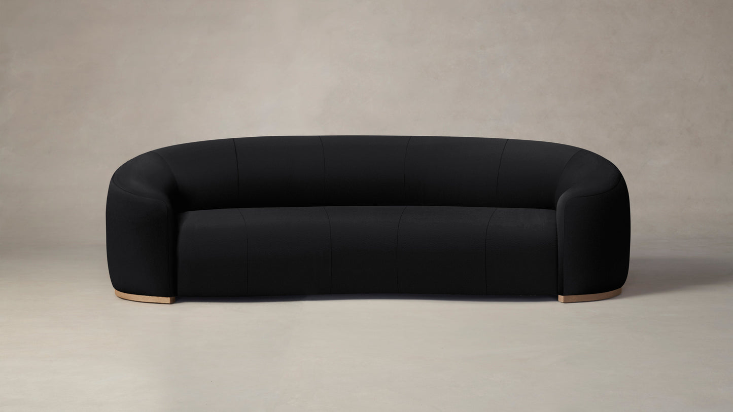 The Chelsea  - Pebbled Leather Ink Sofa