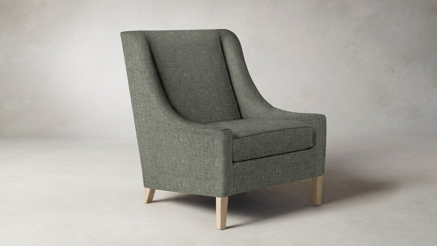 The Chrystie  - Belgian Linen Thyme Chair