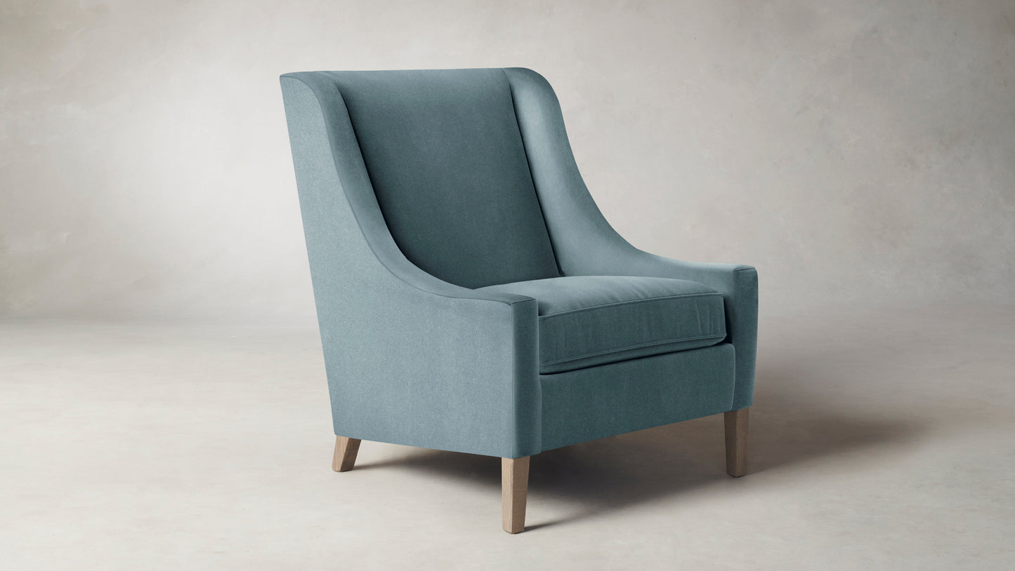 The Chrystie  - Mohair Slate Blue Chair