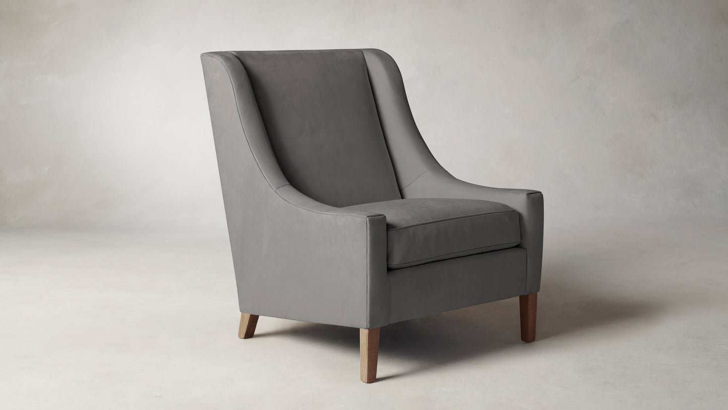 The Chrystie  - Nubuck Leather Asphalt Chair