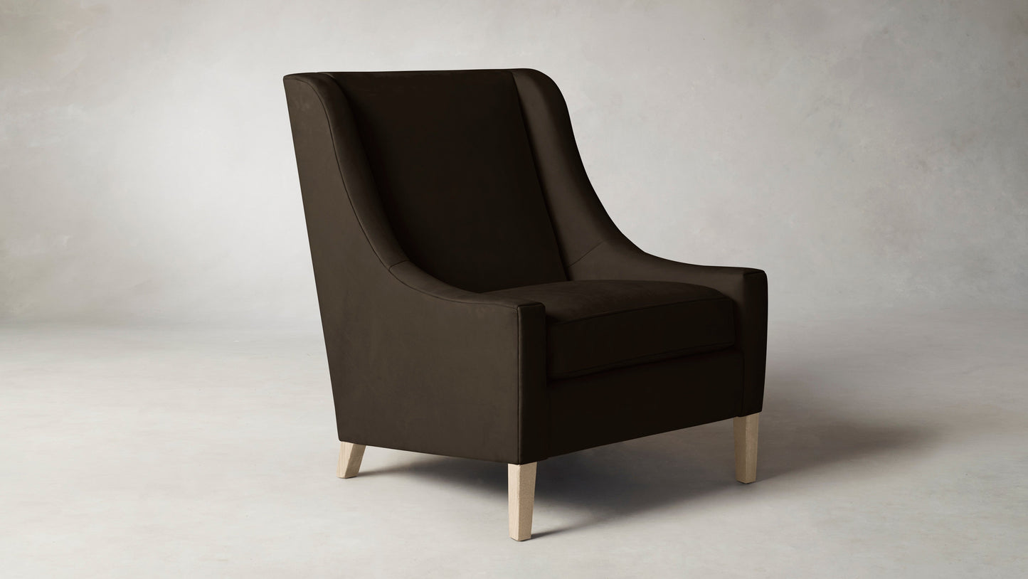 The Chrystie  - Nubuck Leather Espresso Chair