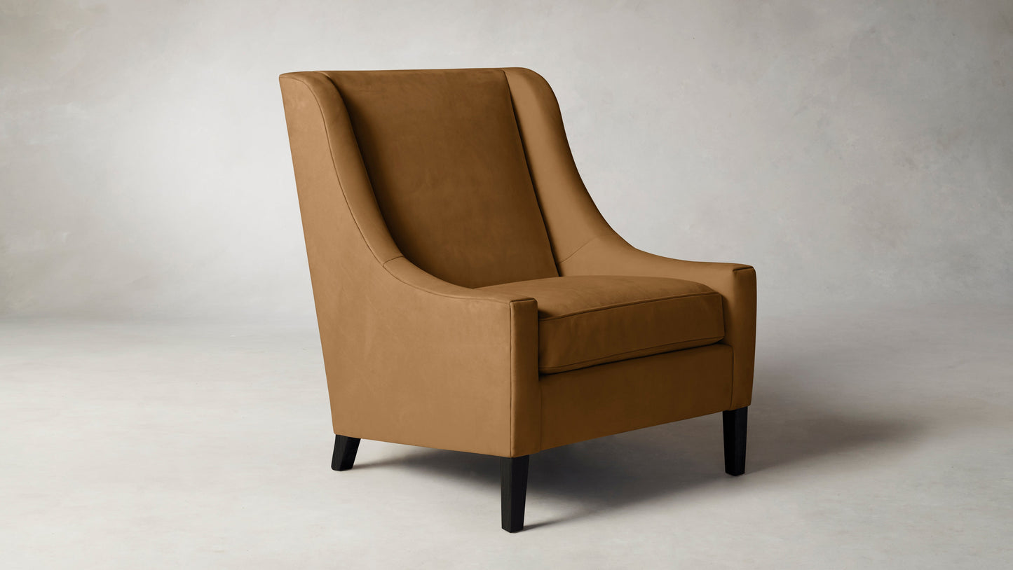 The Chrystie  - Nubuck Leather Saddle Chair